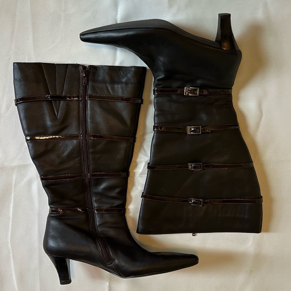 Ros Hommerson Brown Walker Knee High Boots 9W